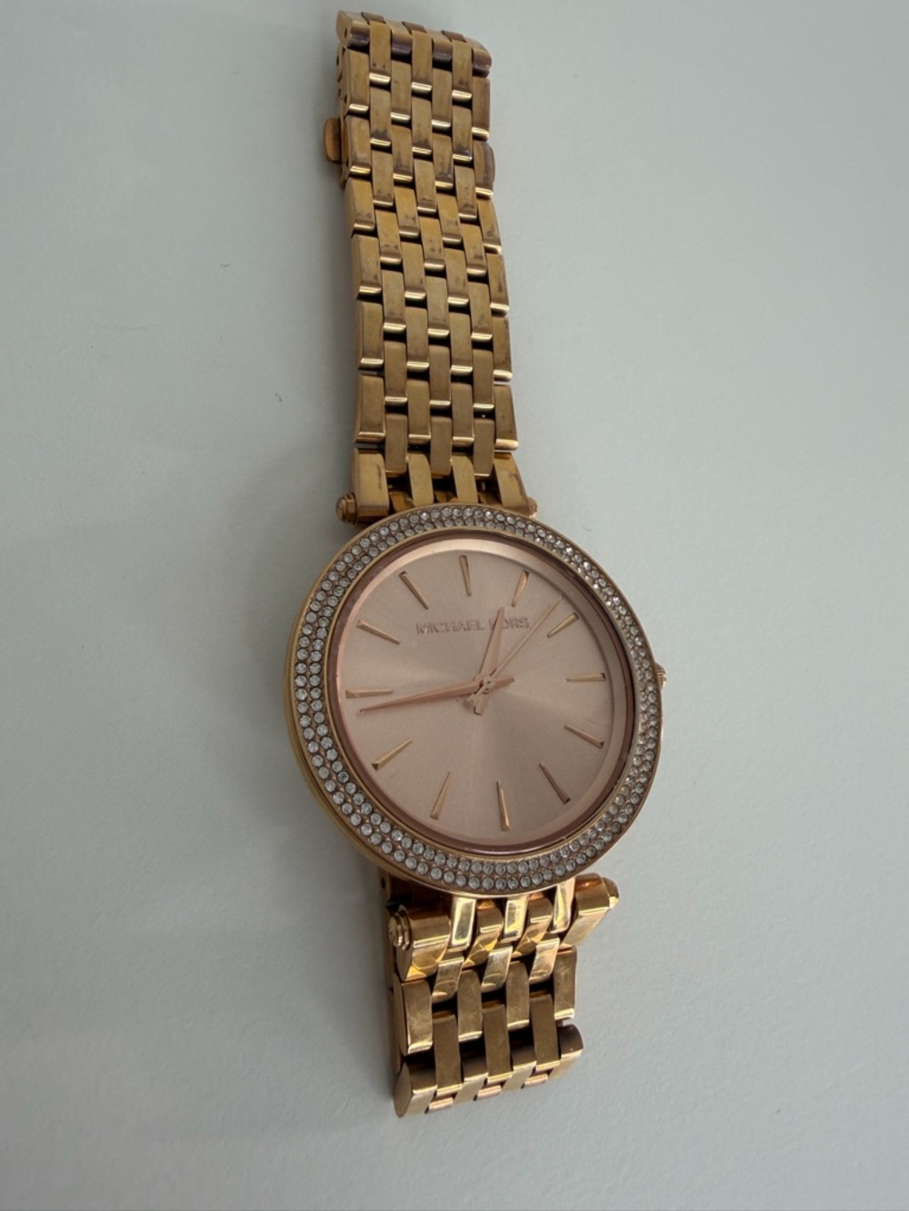 Michael Kors Darci 3 Hand Watch with Glitz Accents Rose Gold - Picture 2 of 8